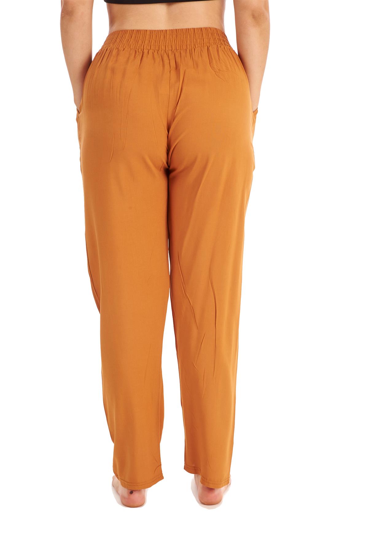 Ladies 100% Cotton Trousers Elasticated Narrow leg Tapered Pockets Regular Pants | eBay