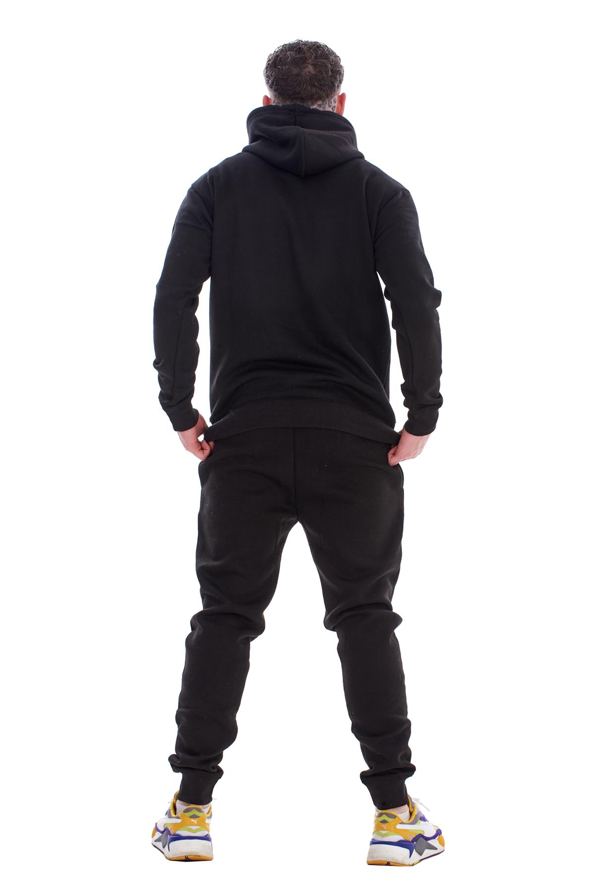 Mens Hooded Plain Tracksuit Fleece Ribbed Cuff Sweatshirts Cotton Blend Joggers - Picture 12 of 33