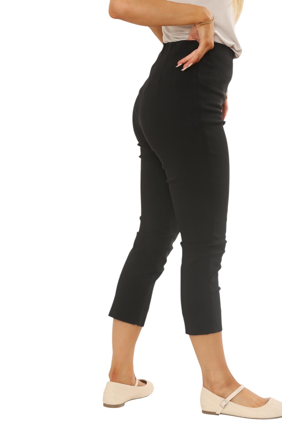 Ladies Bengaline Capri Trousers 3/4 Cropped Stretch Pants Pull On Summer - Picture 14 of 23