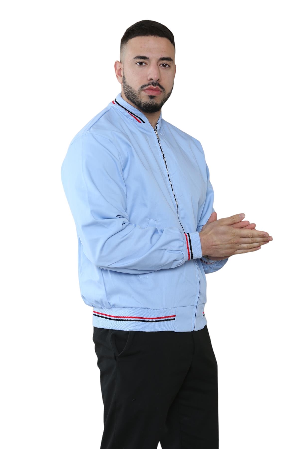 Mens Monkey Bomber Jacket Summer Classic Polycotton Long Sleeve Zipper Pockets - Picture 26 of 39