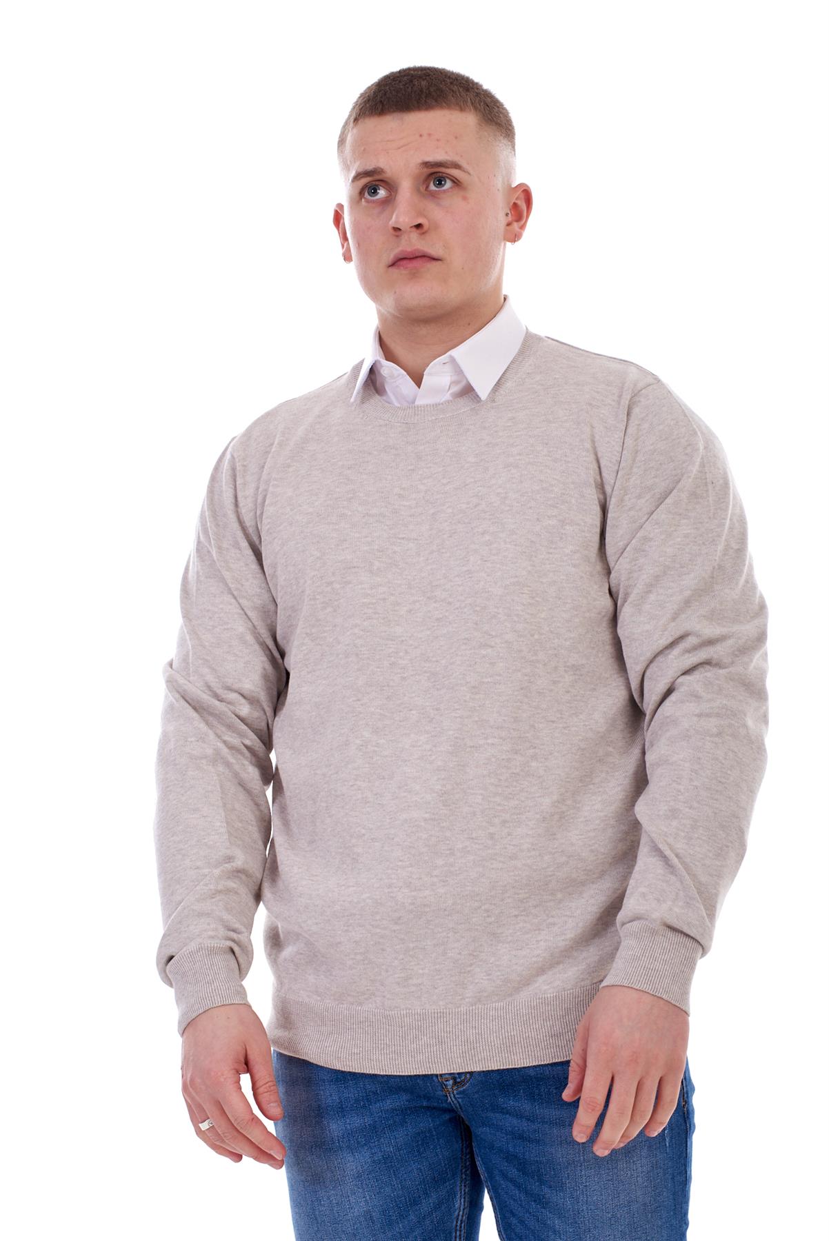 Mens Plain Jumper Ex-Chain Store Crew Neck Long Sleeve Knitted Pullover Sweater - Picture 14 of 41