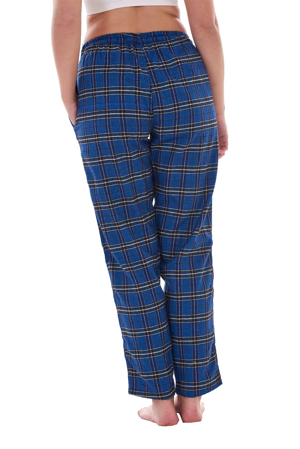 Ladies Flannel Pyjama Bottoms Check Loungewear Lightweight Pants ...