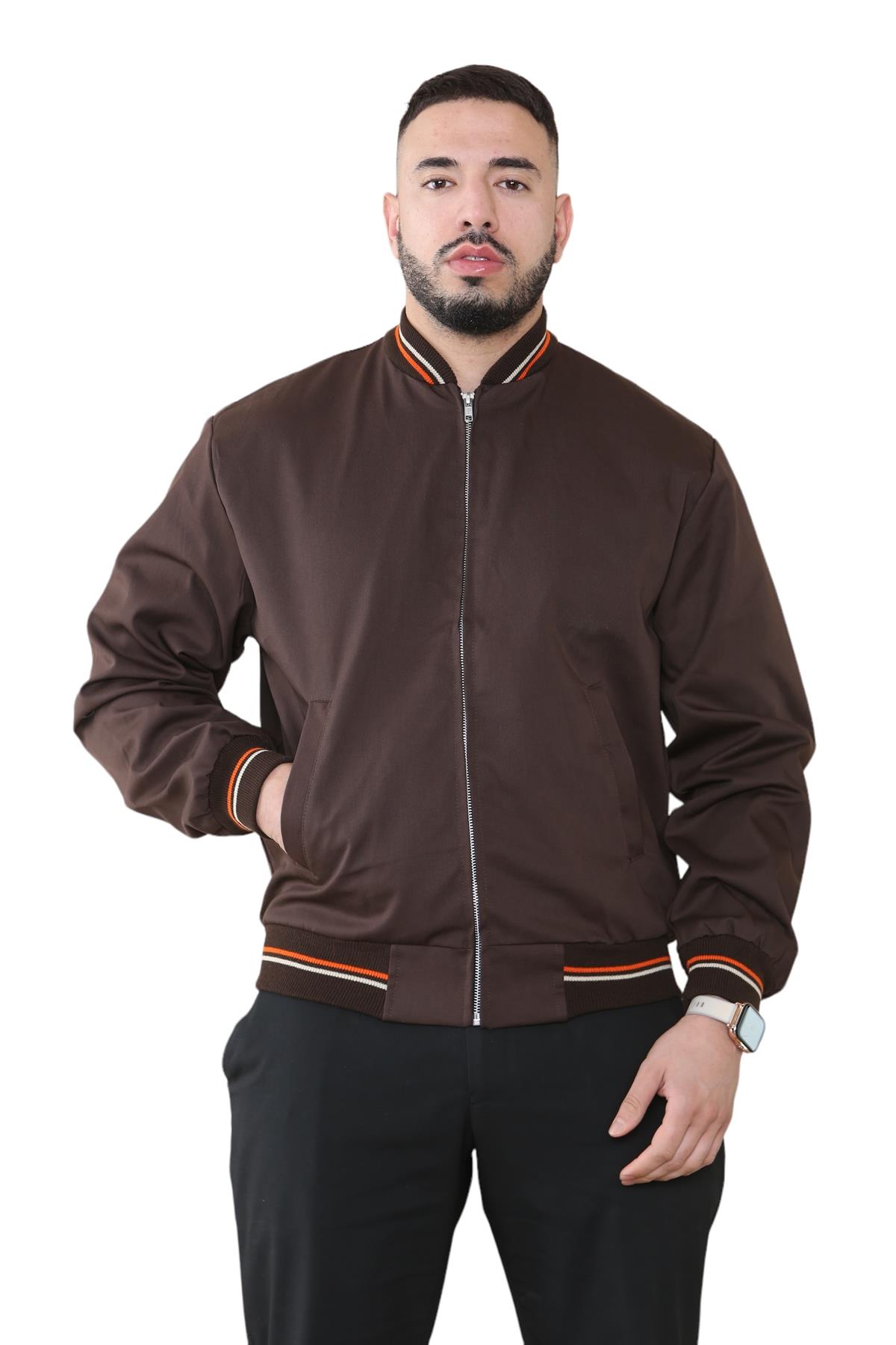 Mens Monkey Bomber Jacket Summer Classic Polycotton Long Sleeve Zipper Pockets - Picture 12 of 39