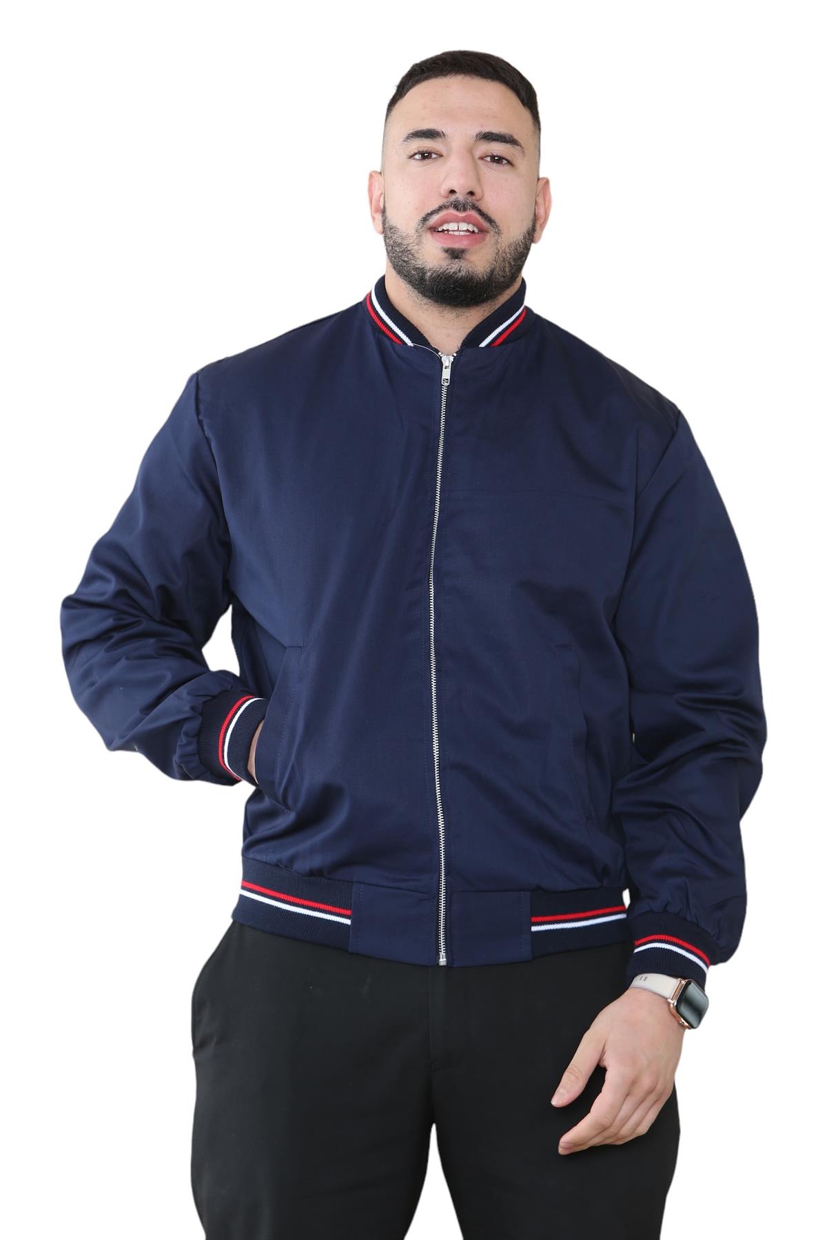 Mens Monkey Bomber Jacket Summer Classic Polycotton Long Sleeve Zipper Pockets - Picture 20 of 39