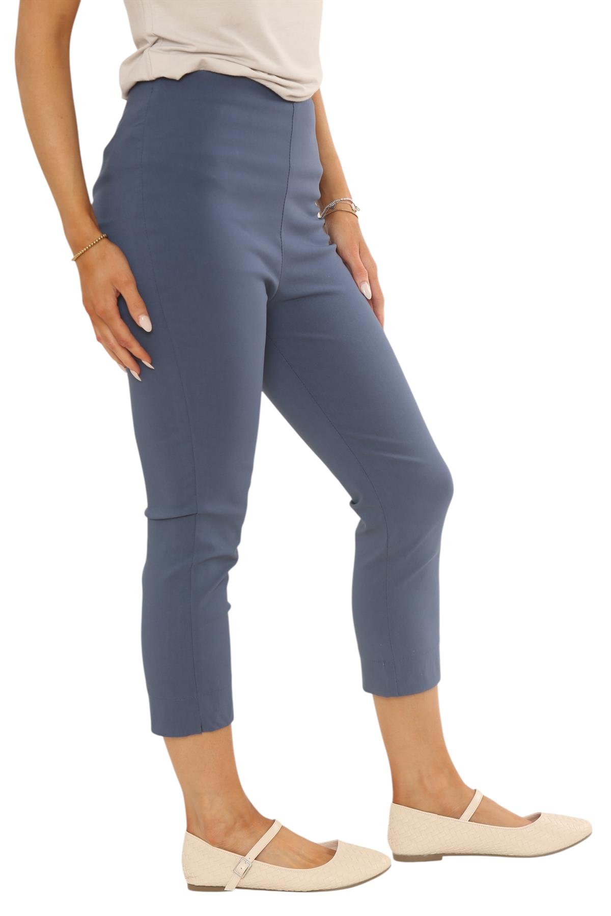 Ladies Bengaline Capri Trousers 3/4 Cropped Stretch Pants Pull On Summer - Picture 17 of 23