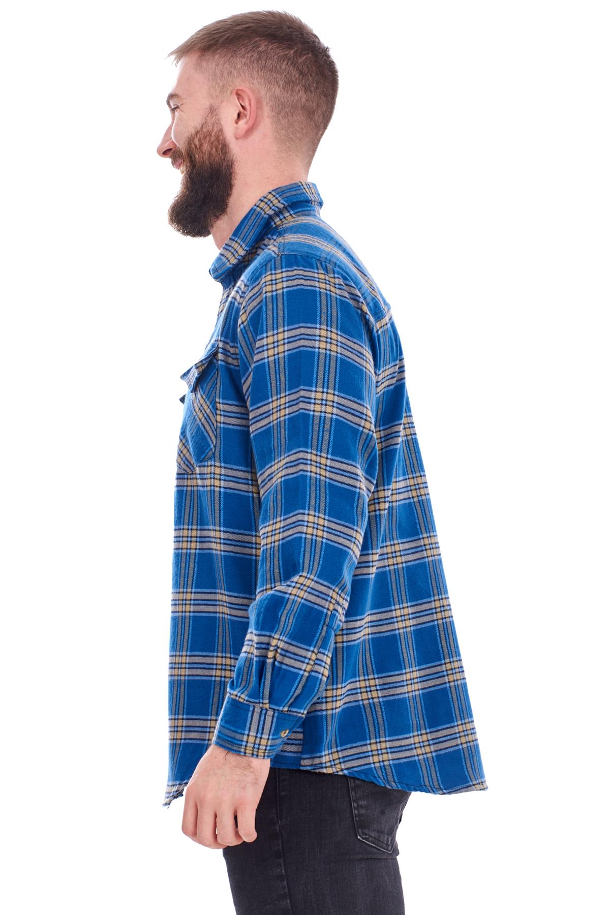 Mens Flannel Check Shirts Yarn Dyed Cotton Brushed Long Sleeve Casual Top - Picture 21 of 32