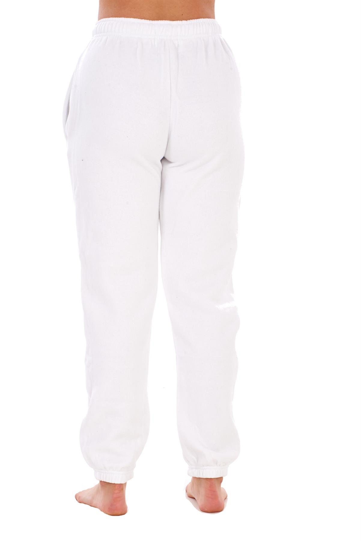 Womens Basic Fleece Joggers Regular Tracksuit Bottom Cuffed Ankle Cotton Blend - Picture 55 of 56