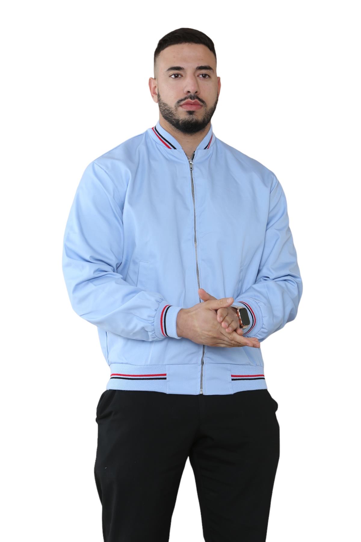 Mens Monkey Bomber Jacket Summer Classic Polycotton Long Sleeve Zipper Pockets - Picture 24 of 39