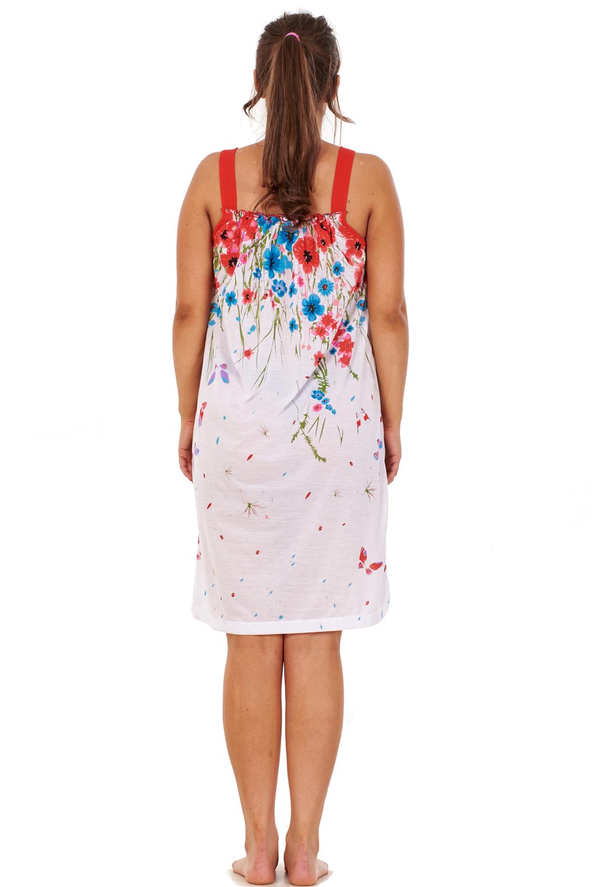 Ladies Sleeveless Nightdress Poppy Floral Cotton Short Nightwear M to 3XL - Picture 37 of 43