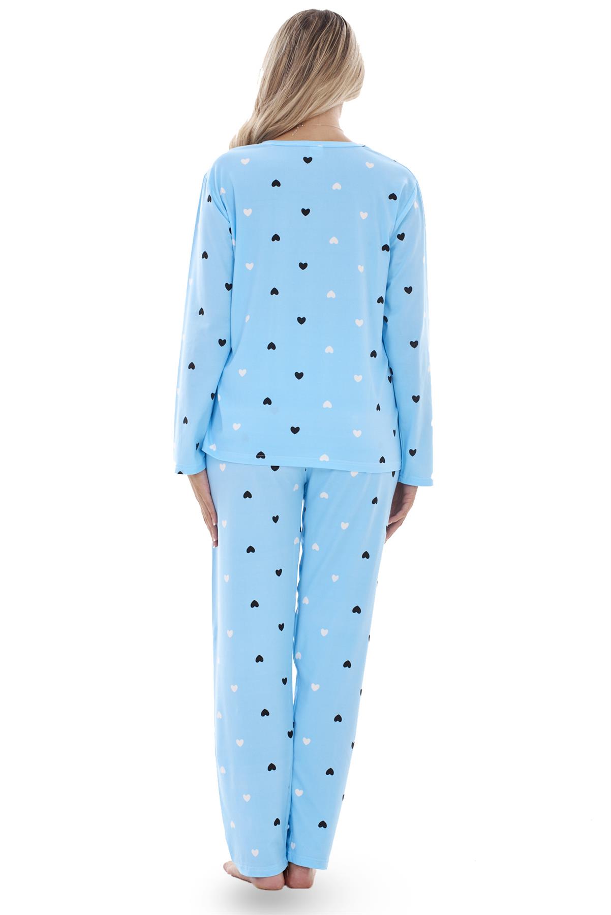 Ladies Pyjama Set Love Crew Neck Long Sleeve Soft Cotton Loungewear PJs M to XXL - Picture 8 of 25