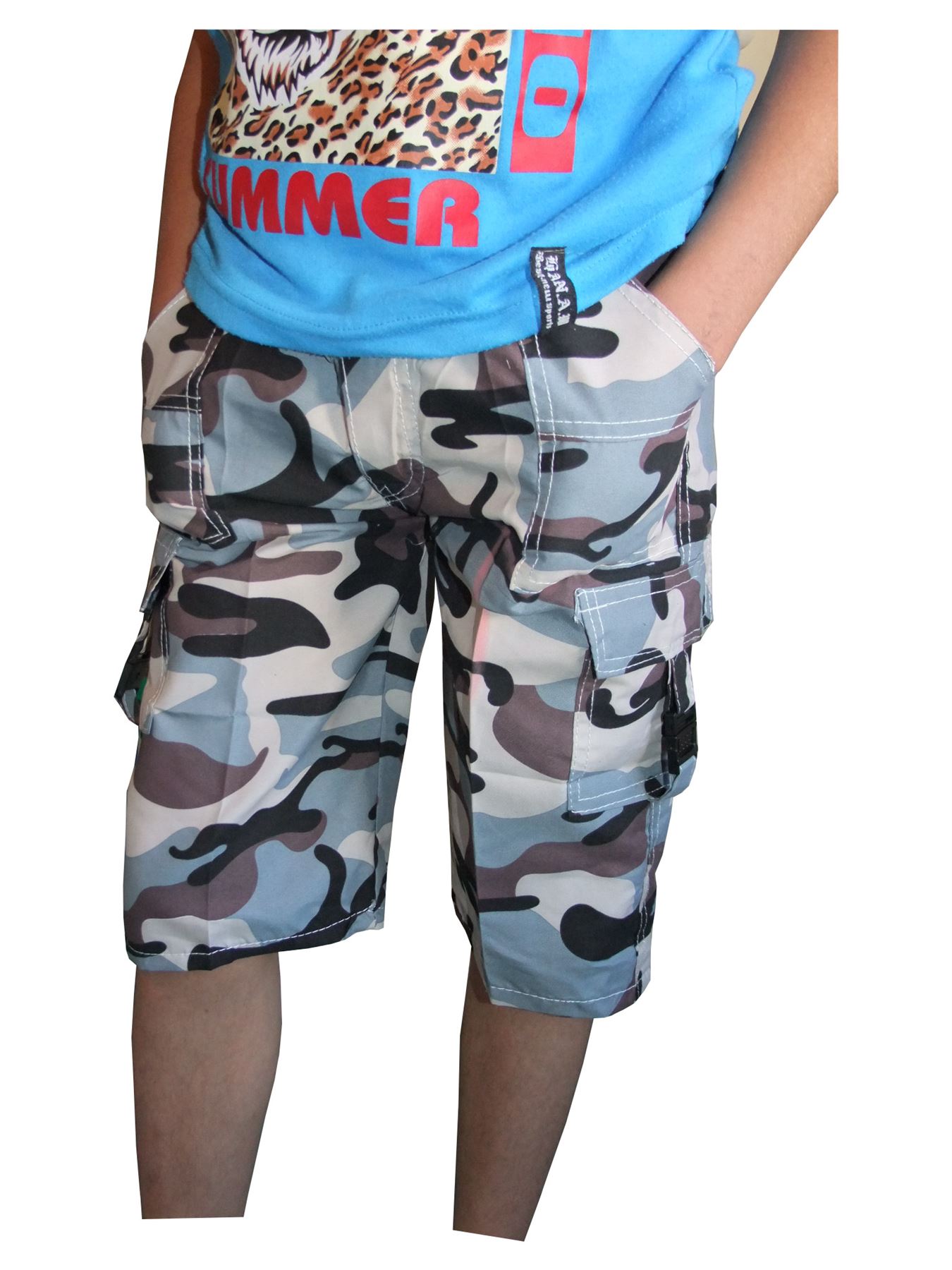 Boys Camouflage Shorts Militery Army Print Knee Length Kids age 3 to 14