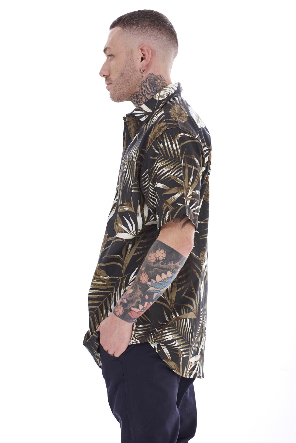 Mens Casual Shirts 100% Cotton Printed Short Sleeve Regular Big Size Formal Top - Picture 6 of 37