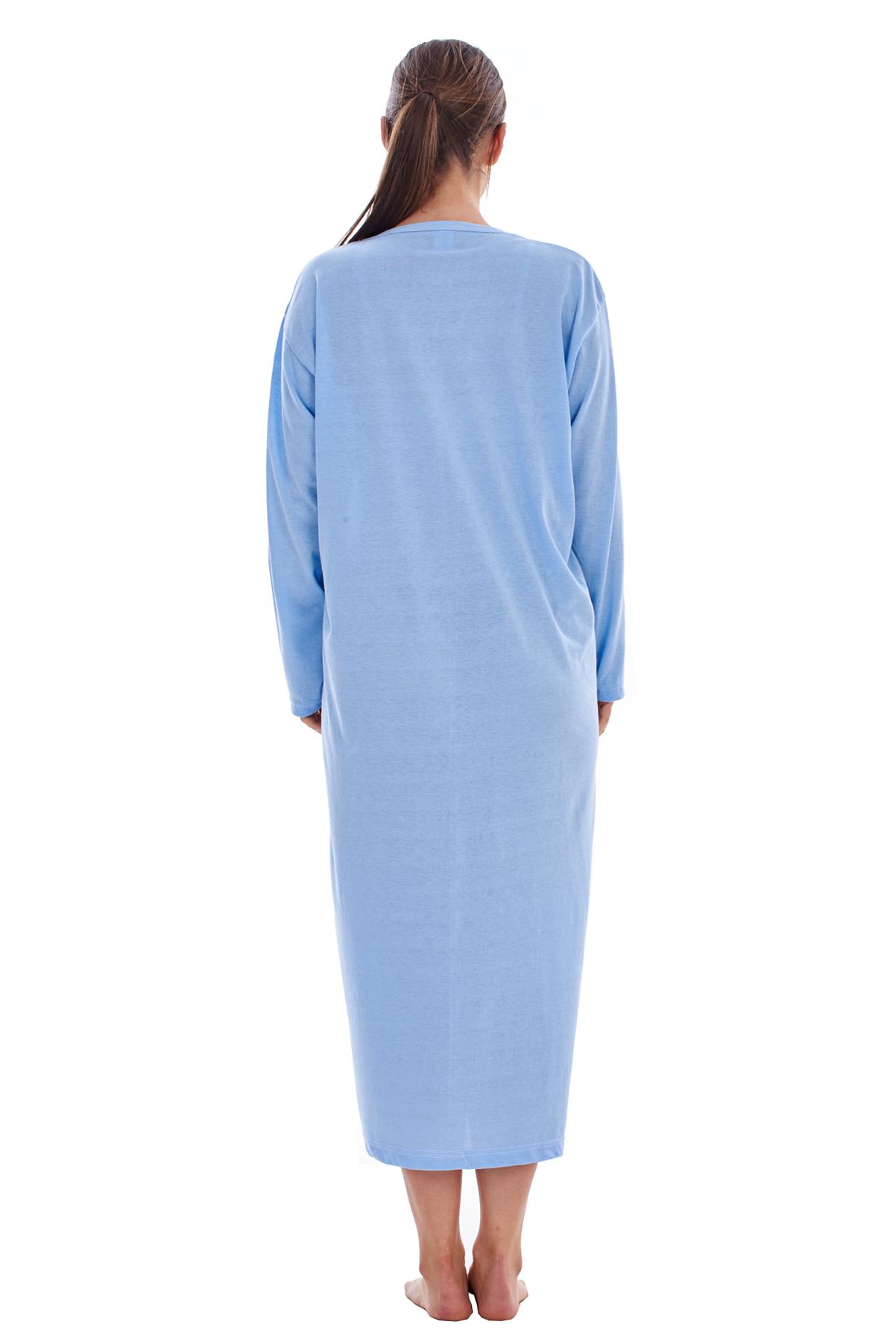 Women Long Nightdress Plain 100 Cotton Long Sleeve Lace Nightgowns