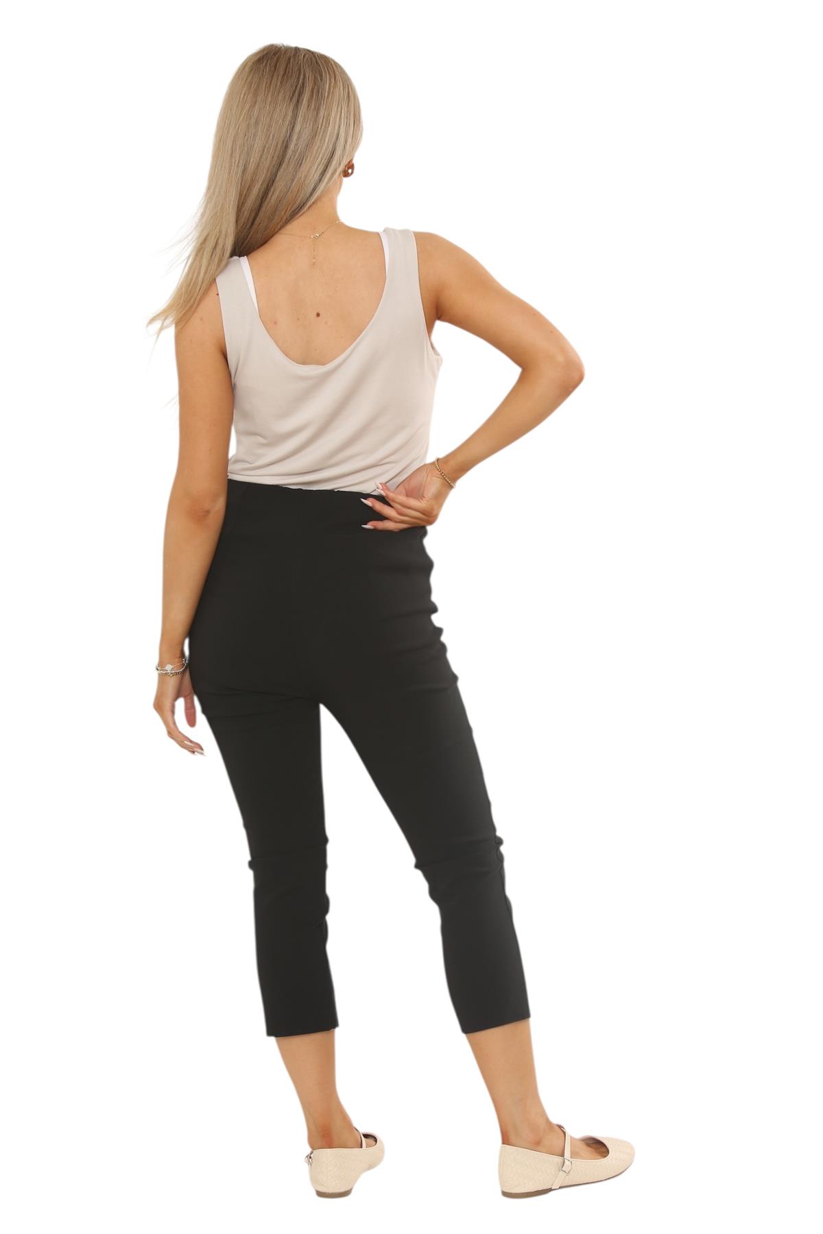 Ladies Bengaline Capri Trousers 3/4 Cropped Stretch Pants Pull On Summer - Picture 12 of 23