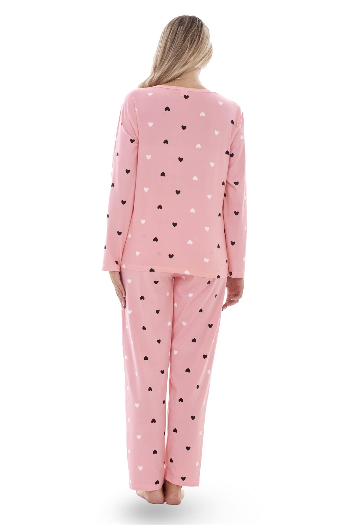 Ladies Pyjama Set Love Crew Neck Long Sleeve Soft Cotton Loungewear PJs M to XXL - Picture 22 of 25