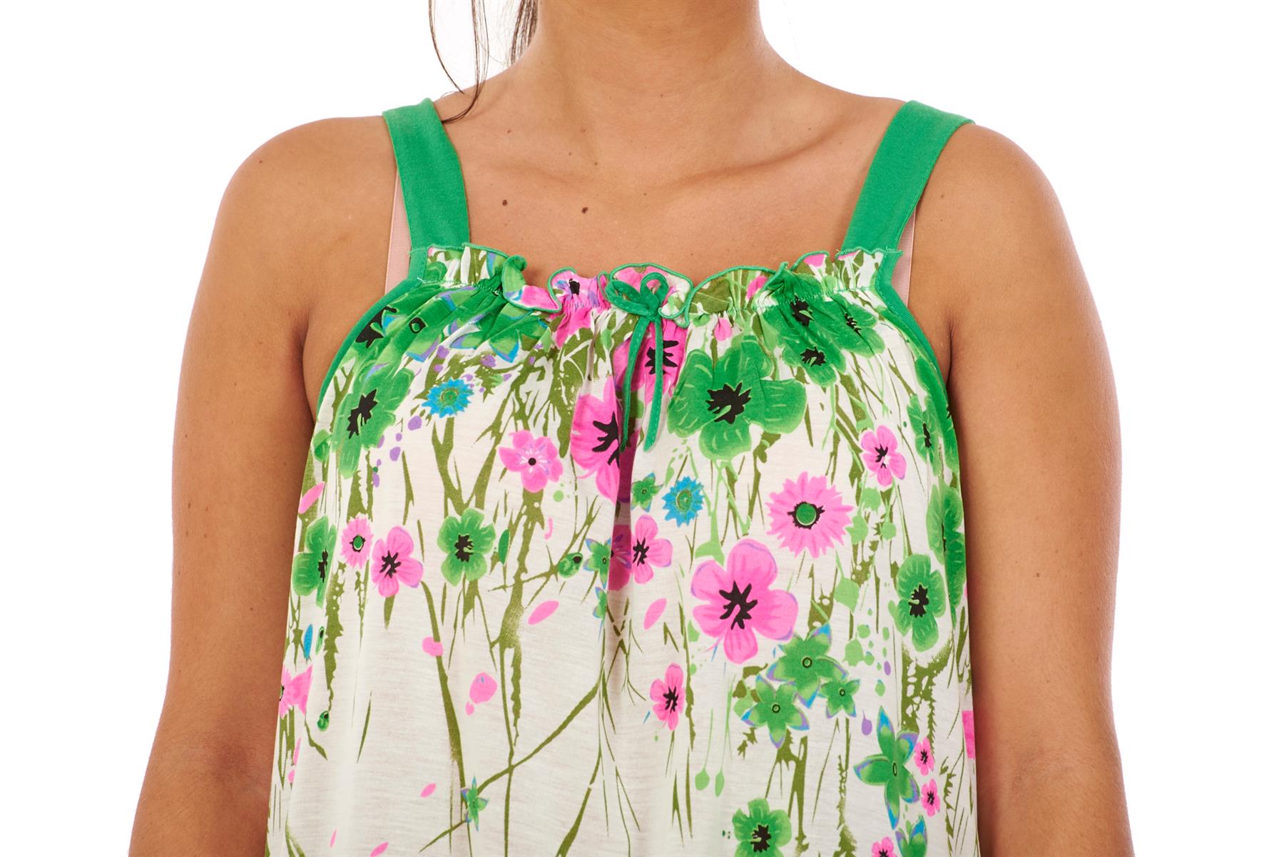 Ladies Sleeveless Nightdress Poppy Floral Cotton Short Nightwear M to 3XL - Picture 23 of 43