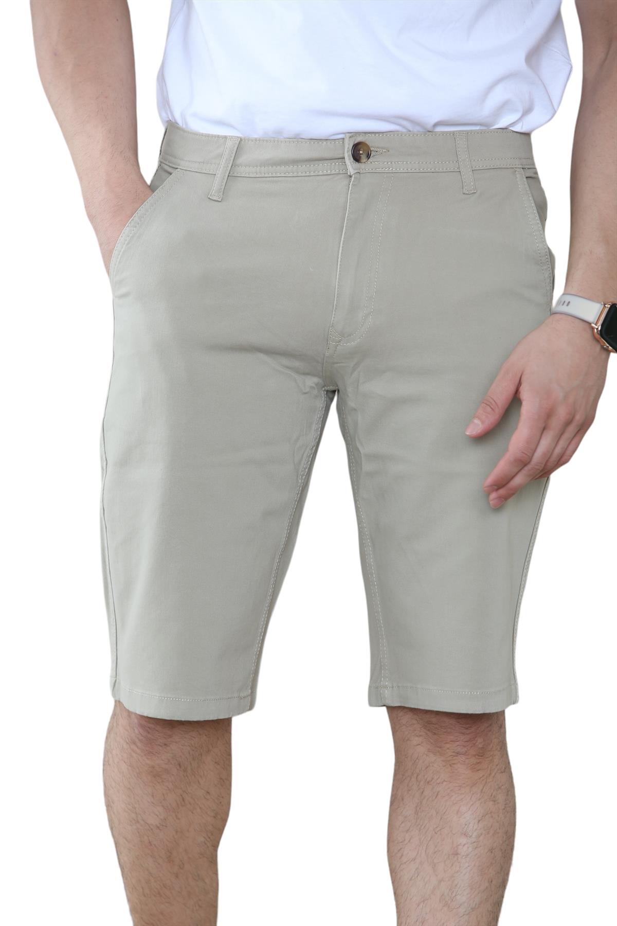 Mens Stretch Chino Shorts Knee Length Casual Summer Cotton Slim Fit Zip Fly - Picture 6 of 19