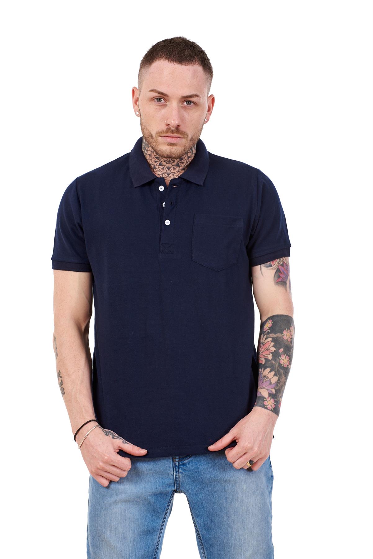 Mens Cotton T-Shirts Regular fit Plain Polo Pocket Casual Formal Shirt Top M-XXL - Picture 19 of 26