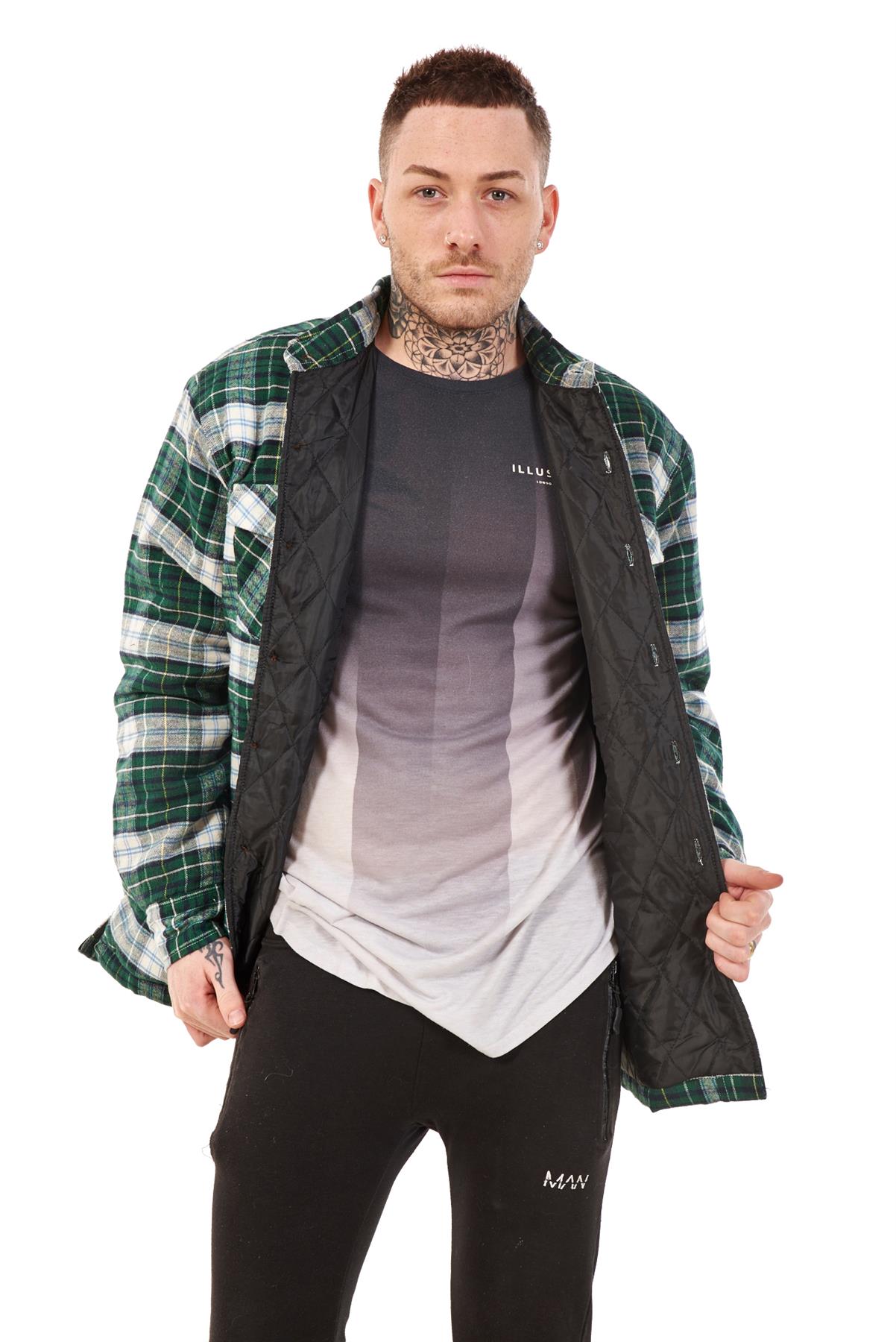 Para Hombre Franela Camisa De Trabajo Acolchada hilado Para Hombre Franela Camisa De Trabajo Acolchada hilado