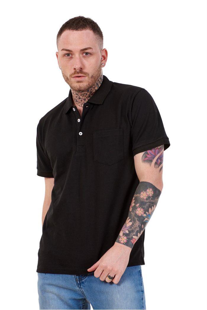 Mens Polo Shirts 2 Pack Cotton T-Shirts Regular Fit Pocket Casual Plain Top - Picture 7 of 21