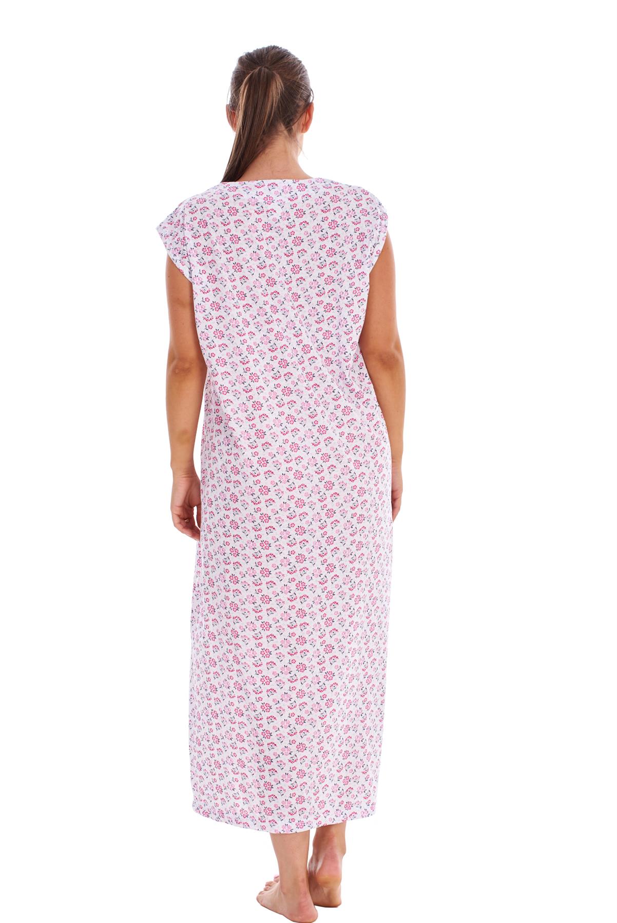 Women Sleeveless Nightwear Floral Print 100% Cotton Long Nightdress M to XXXL - Picture 15 of 15