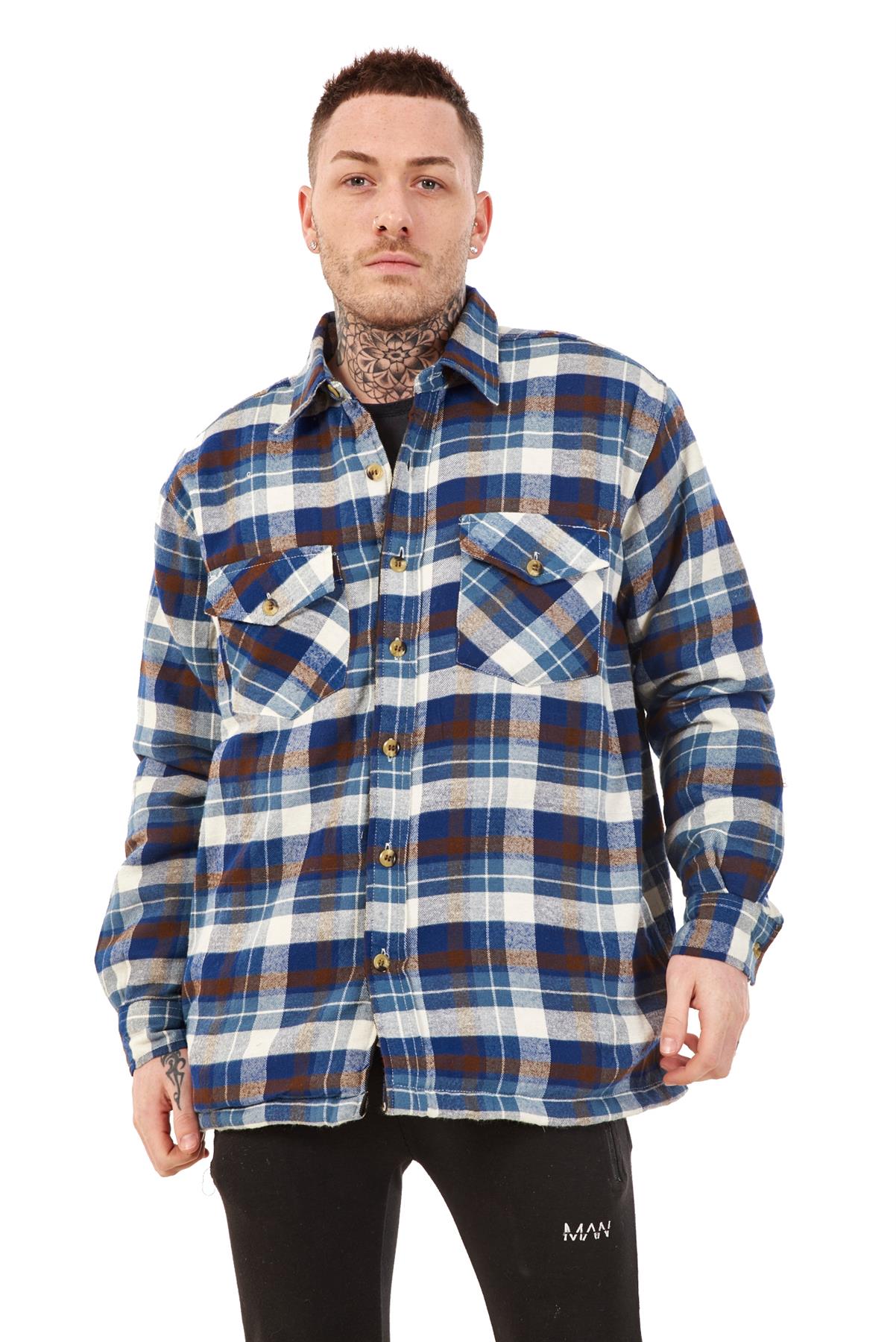 Para Hombre Franela Camisa De Trabajo Acolchada hilado Para Hombre Franela Camisa De Trabajo Acolchada hilado
