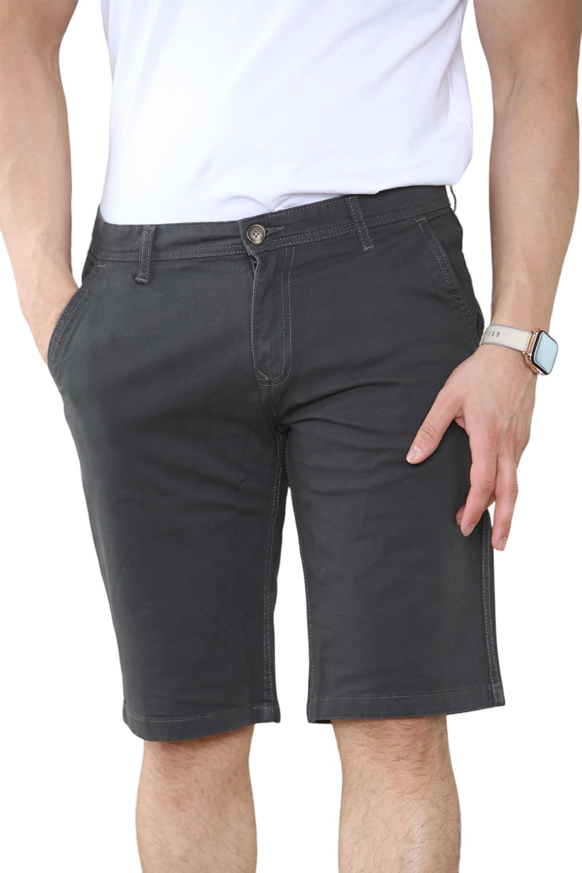 Mens Stretch Chino Shorts Knee Length Casual Summer Cotton Slim Fit Zip Fly - Picture 14 of 19