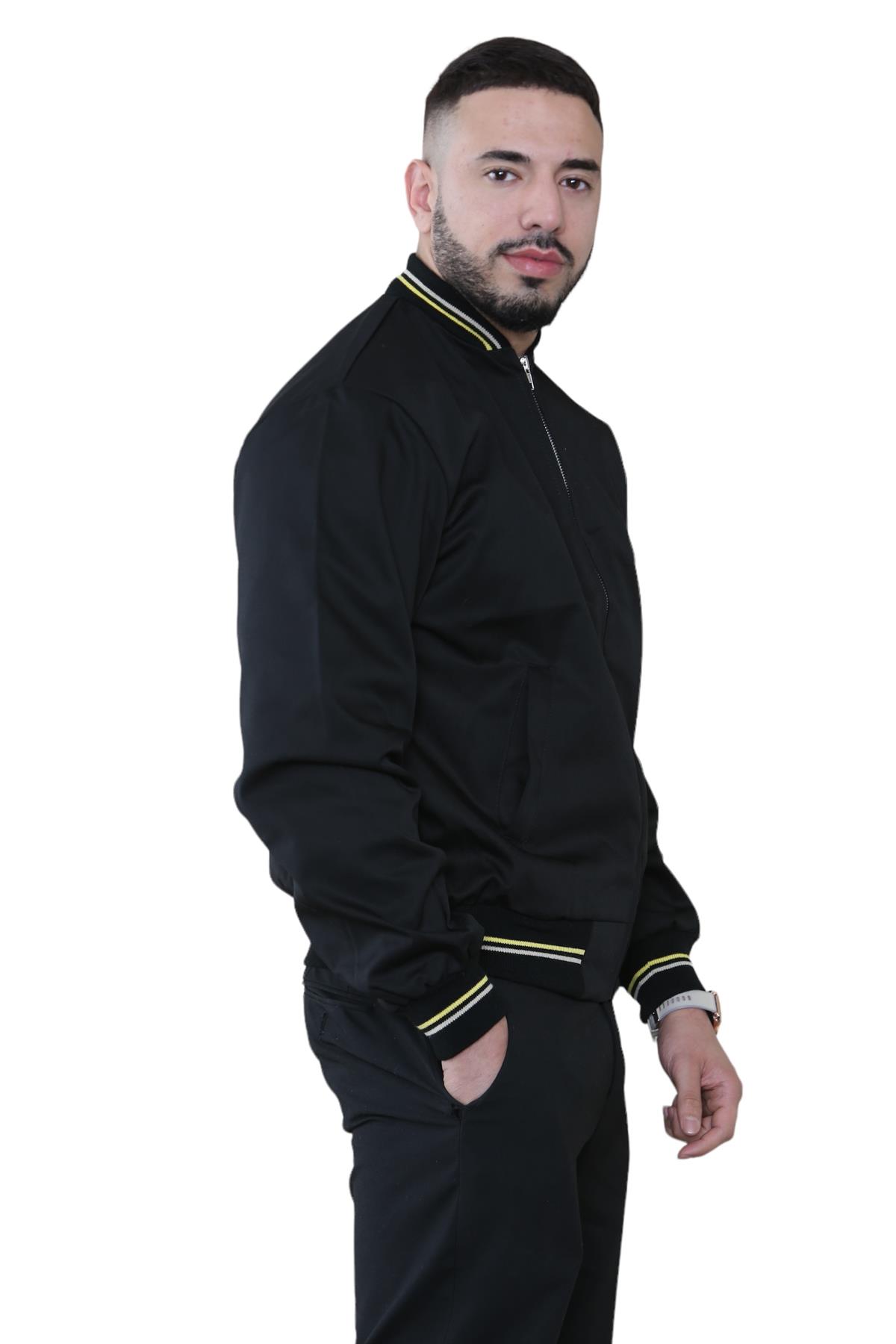 Mens Monkey Bomber Jacket Summer Classic Polycotton Long Sleeve Zipper Pockets - Picture 9 of 39