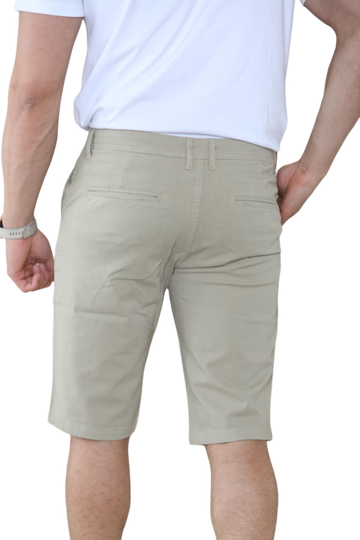 Mens Stretch Chino Shorts Knee Length Casual Summer Cotton Slim Fit Zip Fly - Picture 9 of 19