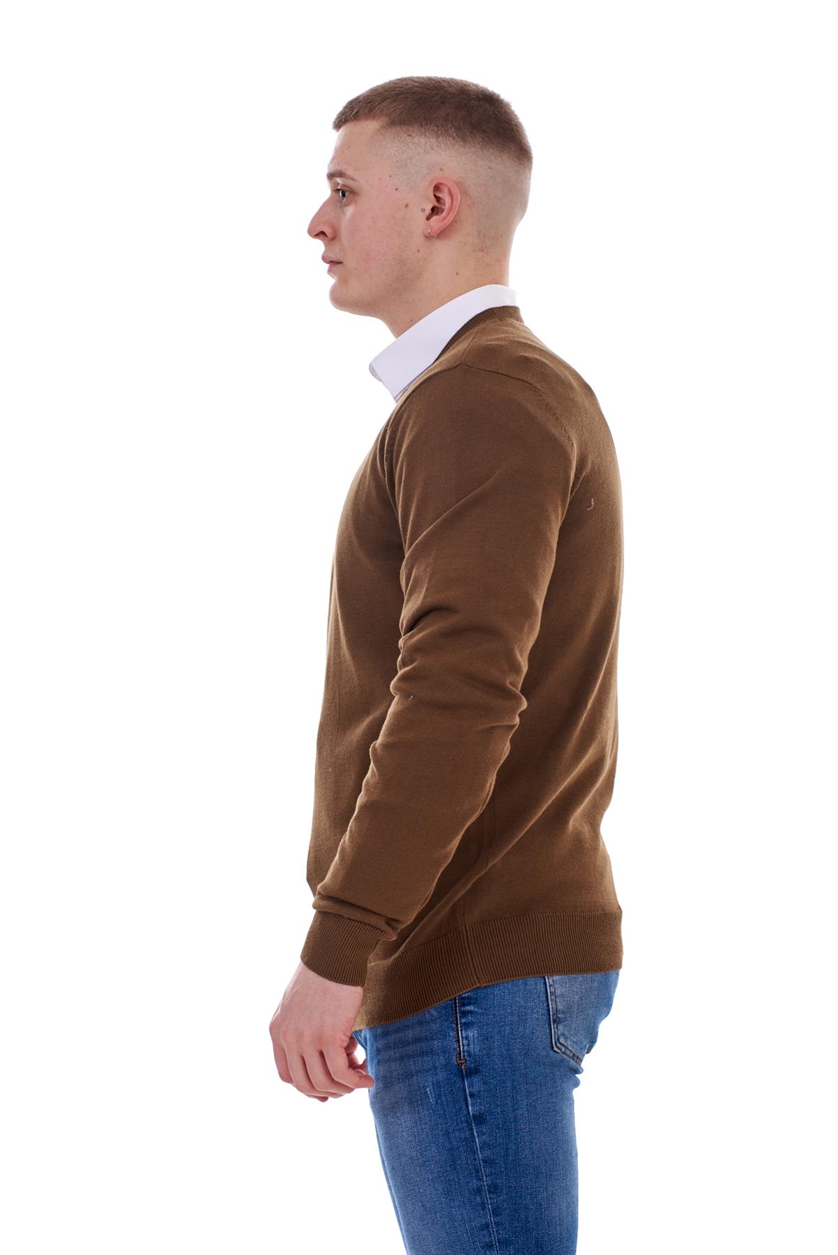 Mens Plain Jumper Ex-Chain Store Crew Neck Long Sleeve Knitted Pullover Sweater - Picture 9 of 41