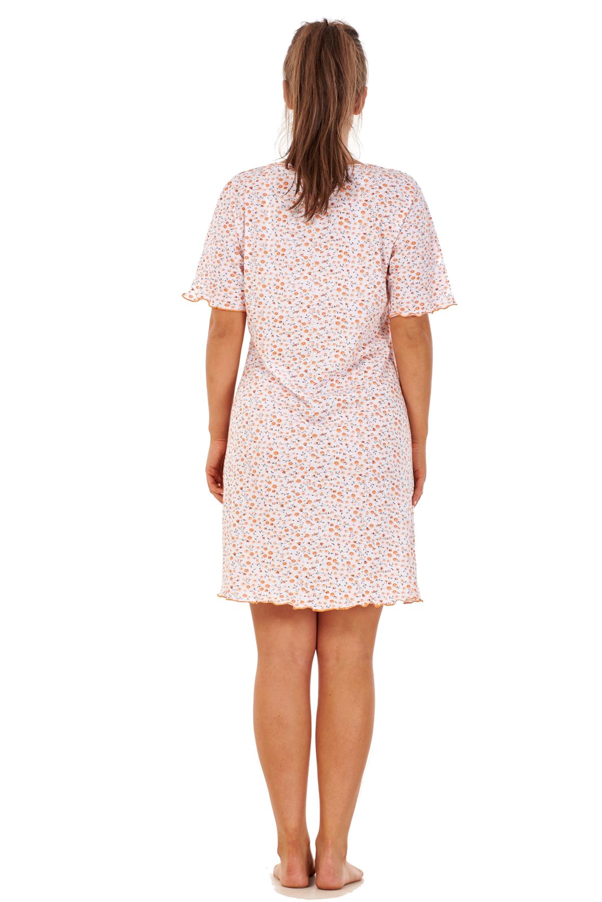Ladies Floral Nightdress Short Sleeve Soft Cotton Lightweight Sleepwear - Picture 21 of 26