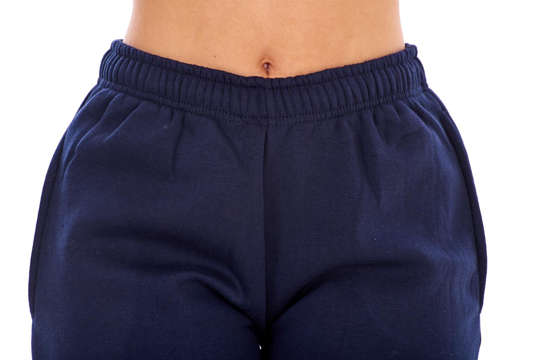 Womens Basic Fleece Joggers Regular Tracksuit Bottom Cuffed Ankle Cotton Blend - Picture 33 of 56