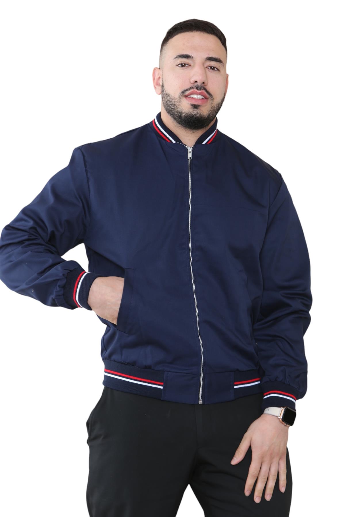 Mens Monkey Bomber Jacket Summer Classic Polycotton Long Sleeve Zipper Pockets - Picture 21 of 39