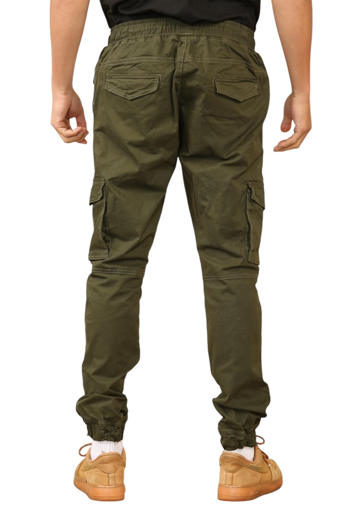 Mens Cargo Joggers Combat Trousers Elastic Waist Cuffed Utility Pants Gym - Picture 14 of 27