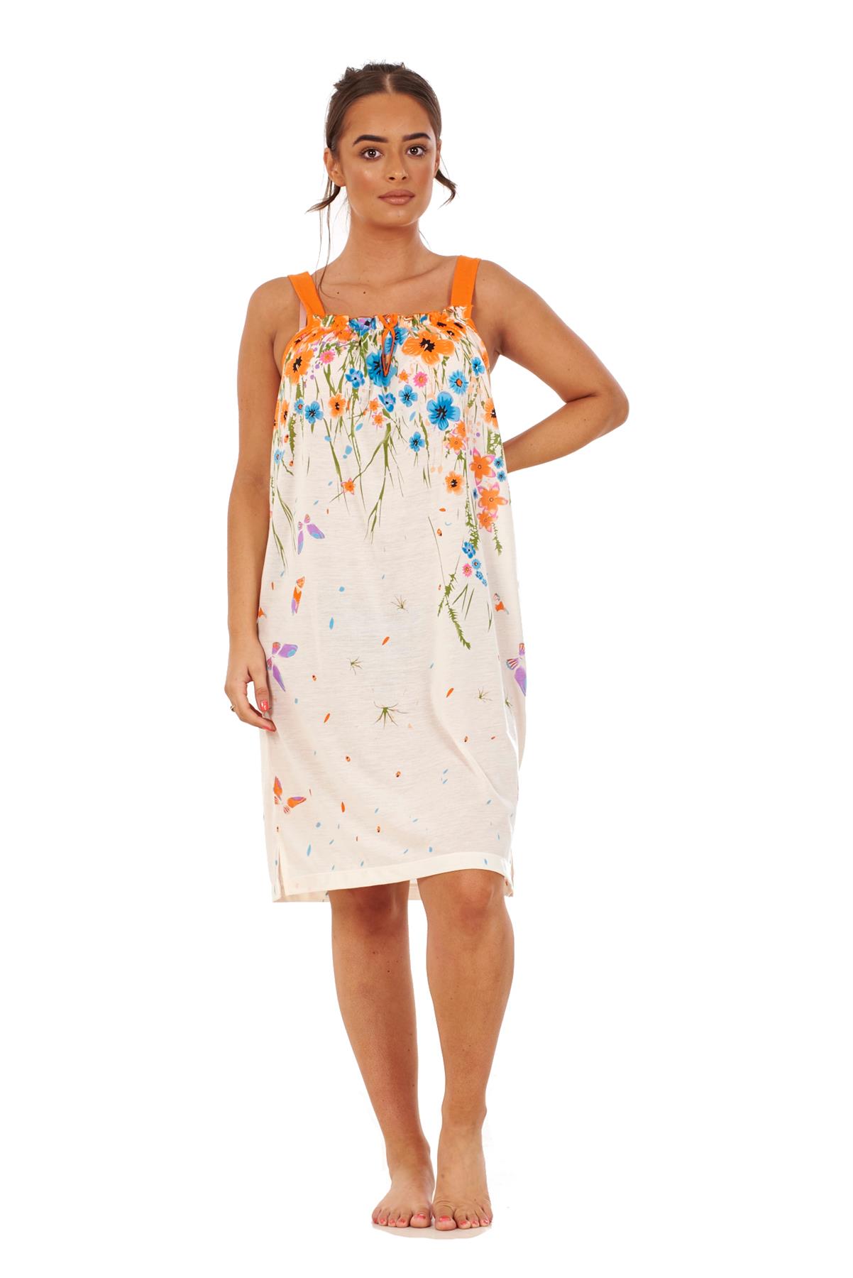 Ladies Sleeveless Nightdress Poppy Floral Cotton Short Nightwear M to 3XL - Picture 25 of 43