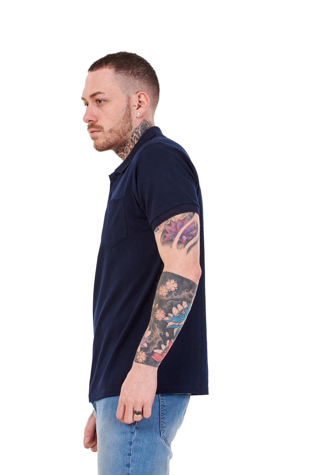 Mens Cotton T-Shirts Regular fit Plain Polo Pocket Casual Formal Shirt Top M-XXL - Picture 21 of 26