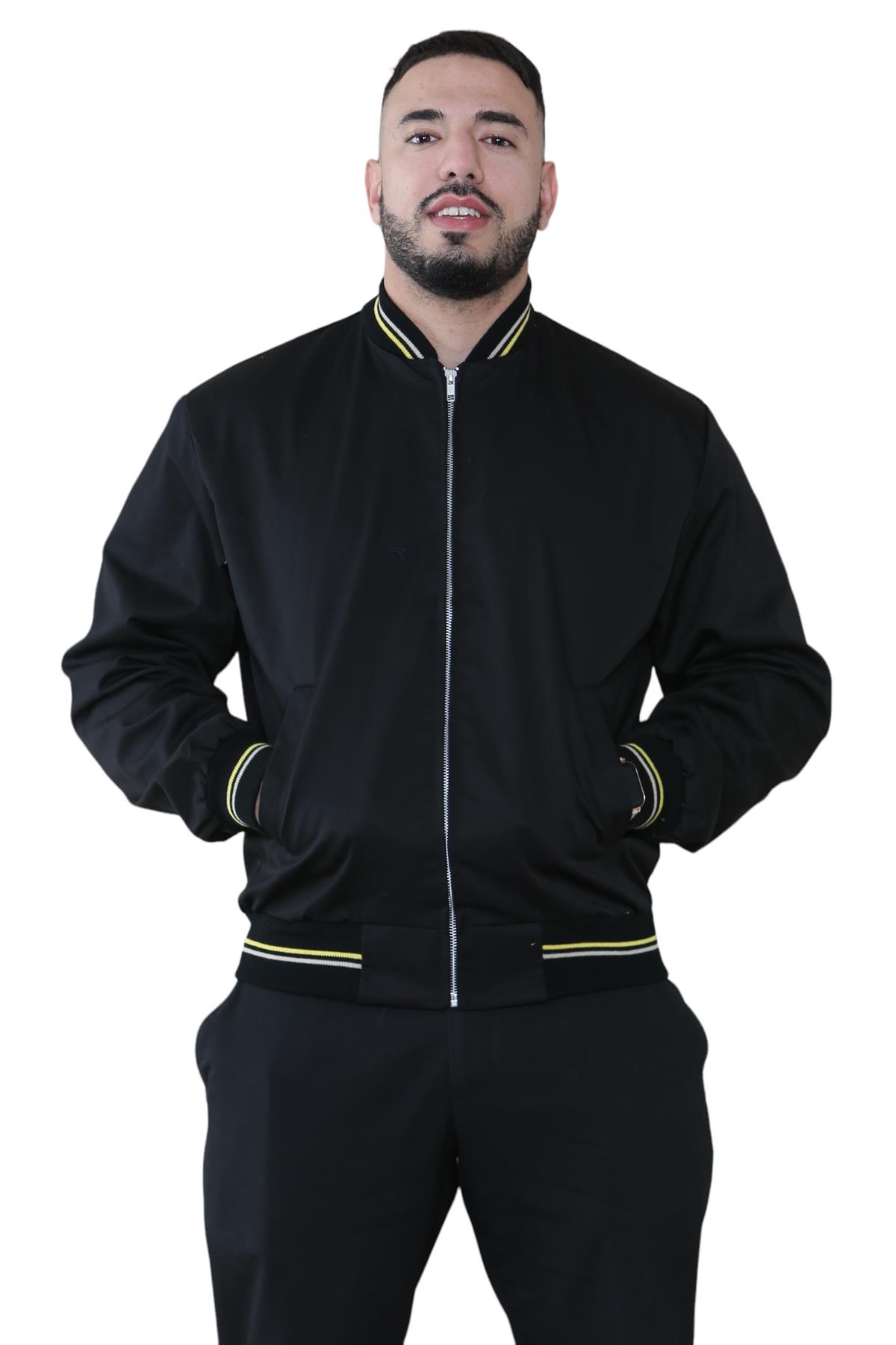 Mens Monkey Bomber Jacket Summer Classic Polycotton Long Sleeve Zipper Pockets - Picture 11 of 39