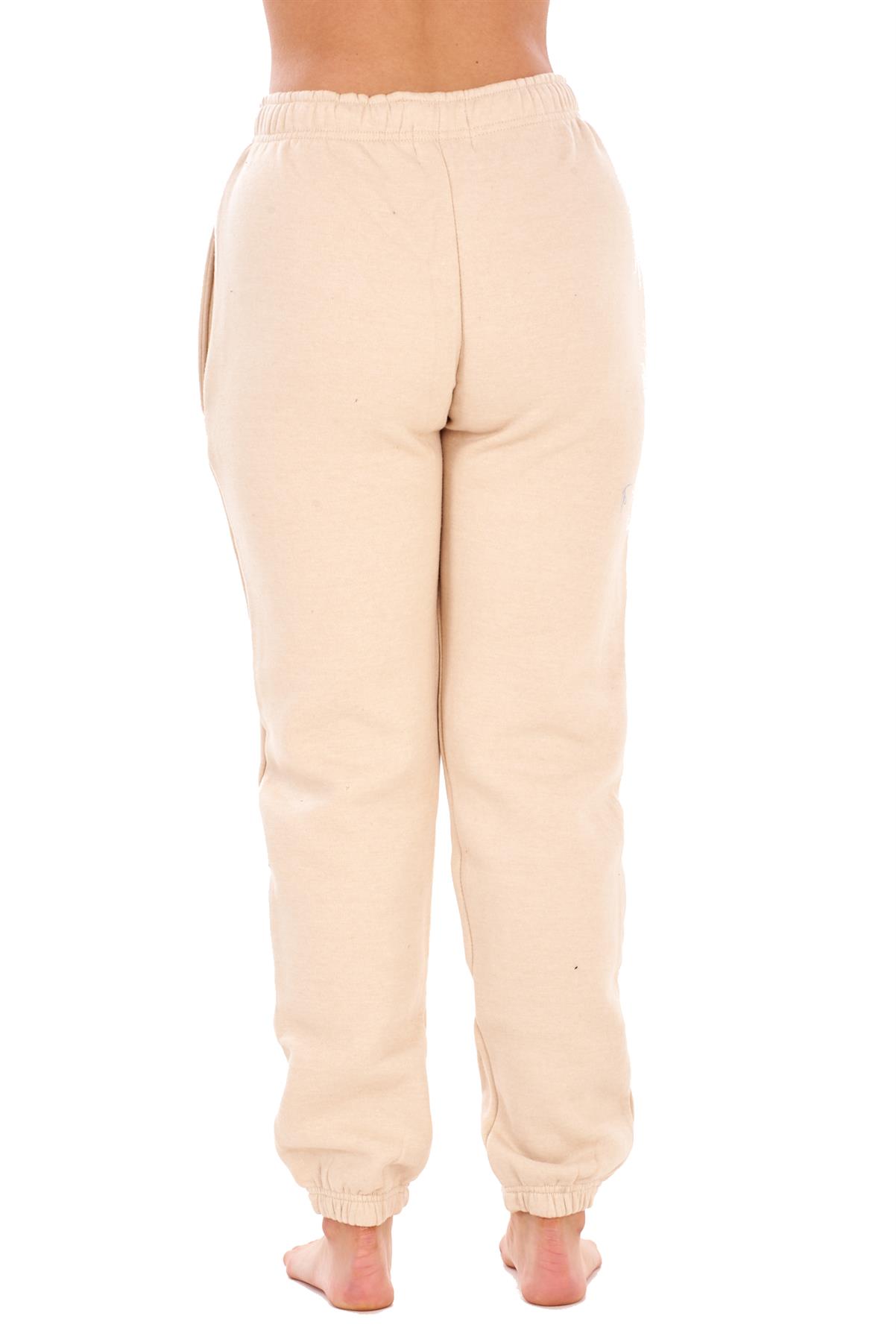 Womens Basic Fleece Joggers Regular Tracksuit Bottom Cuffed Ankle Cotton Blend - Picture 38 of 56