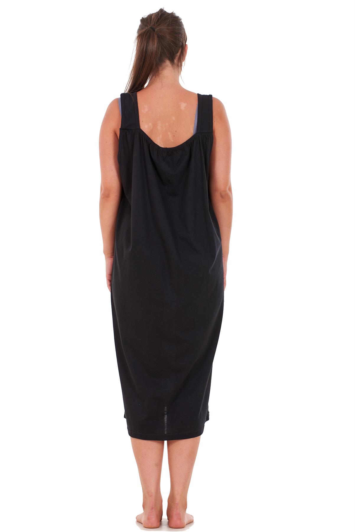 Women Plus Size Nightwear Plain 100% Cotton Sleeveless Long Nightdress 4XL - 6XL - Picture 9 of 26