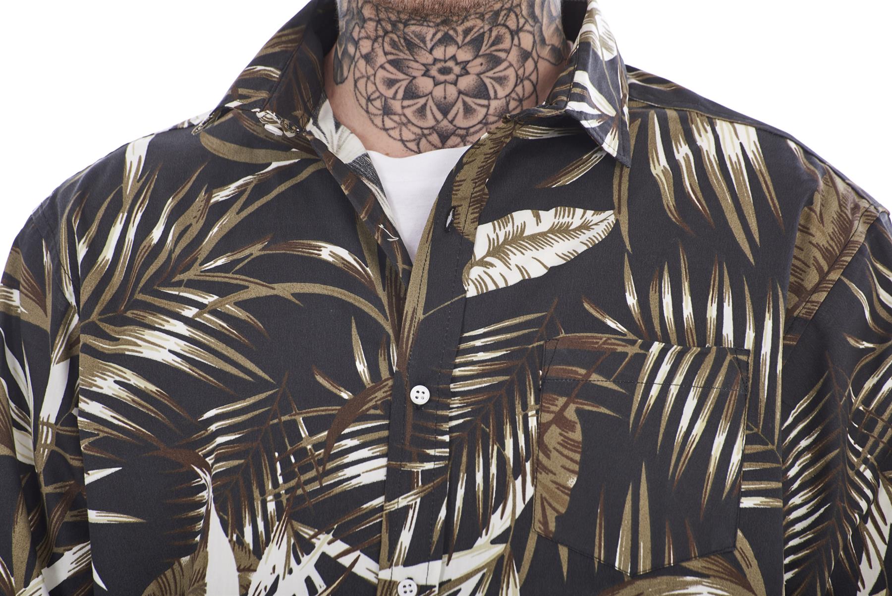 Mens Casual Shirts 100% Cotton Printed Short Sleeve Regular Big Size Formal Top - Picture 4 of 37