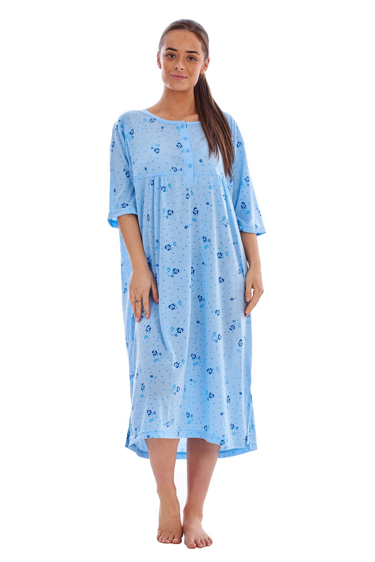 Women Plus Size Nightdress Rich Cotton Floral Print Short Sleeve Soft Nightie | eBay