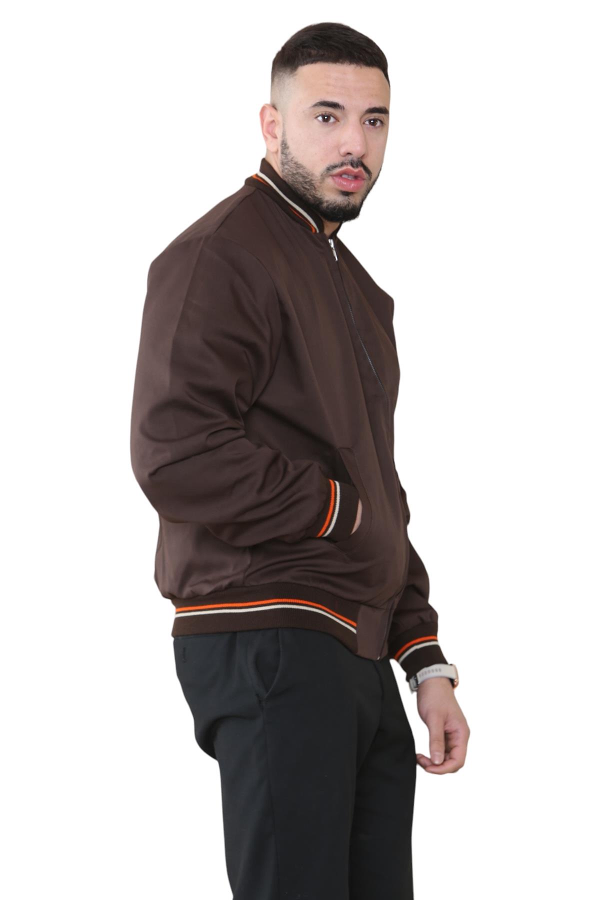 Mens Monkey Bomber Jacket Summer Classic Polycotton Long Sleeve Zipper Pockets - Picture 16 of 39