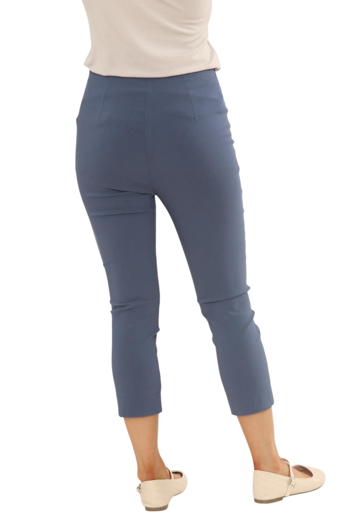 Ladies Bengaline Capri Trousers 3/4 Cropped Stretch Pants Pull On Summer - Picture 18 of 23