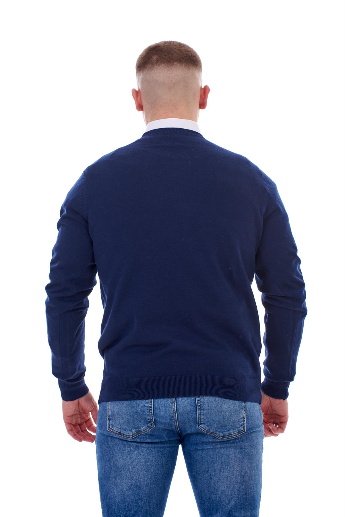 Mens Plain Jumper Ex-Chain Store Crew Neck Long Sleeve Knitted Pullover Sweater - Picture 25 of 41