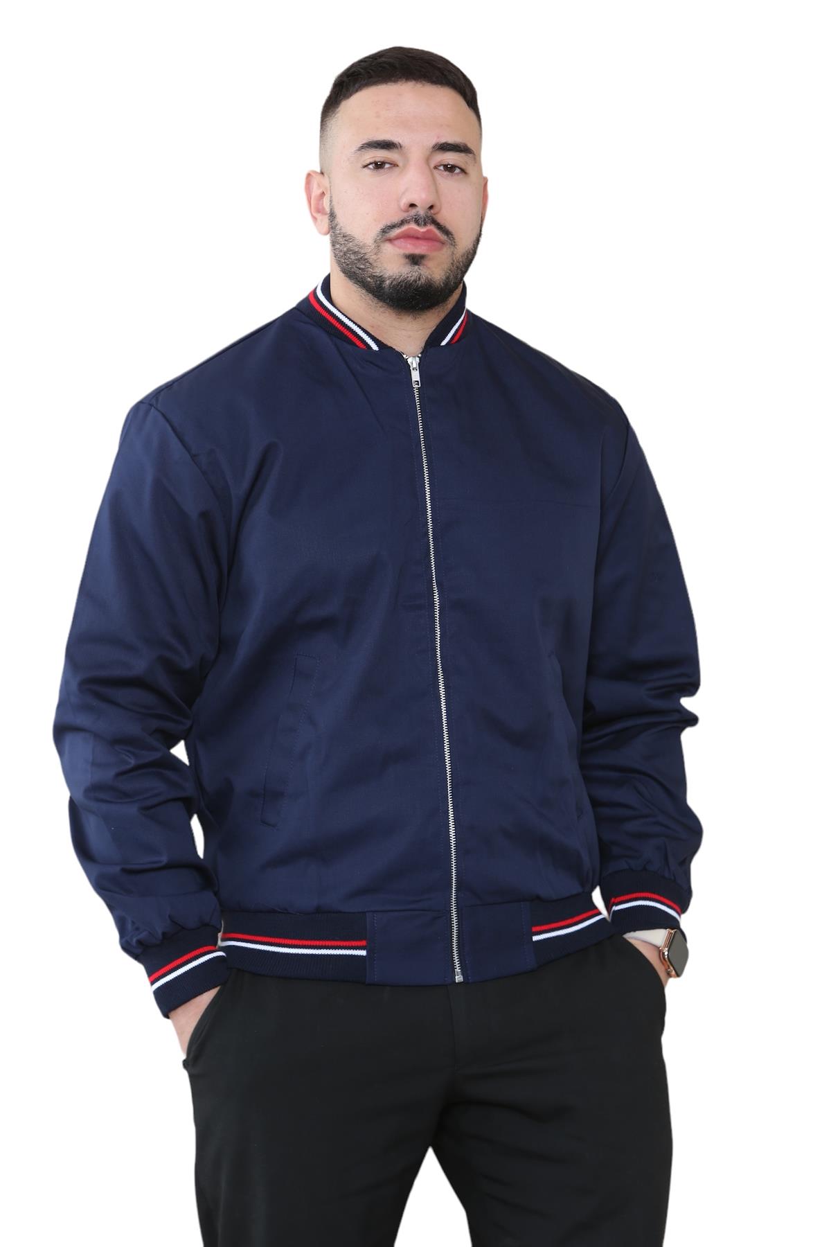 Mens Monkey Bomber Jacket Summer Classic Polycotton Long Sleeve Zipper Pockets - Picture 18 of 39