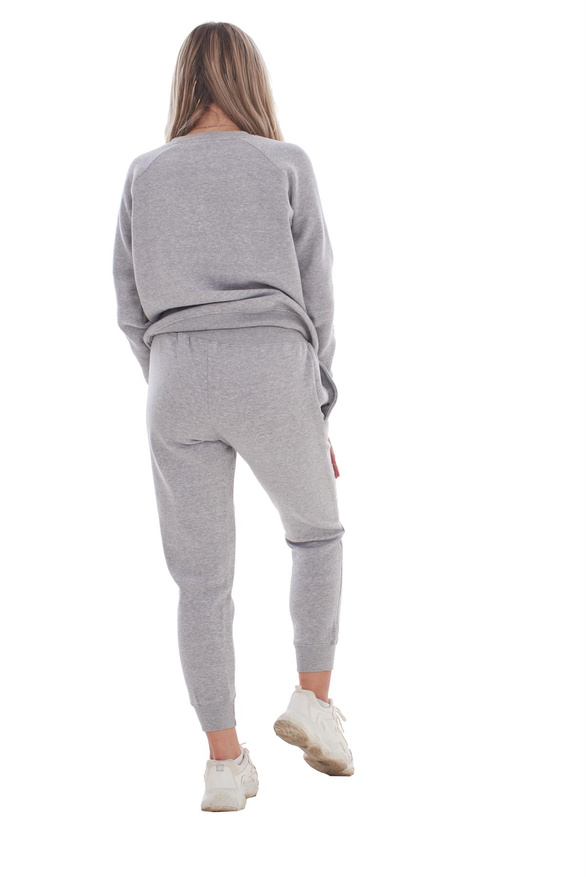 Ladies Plain Tracksuit Solid Round Neck Sweatshirts Joggers Slim Fit Activewear - Picture 19 of 29