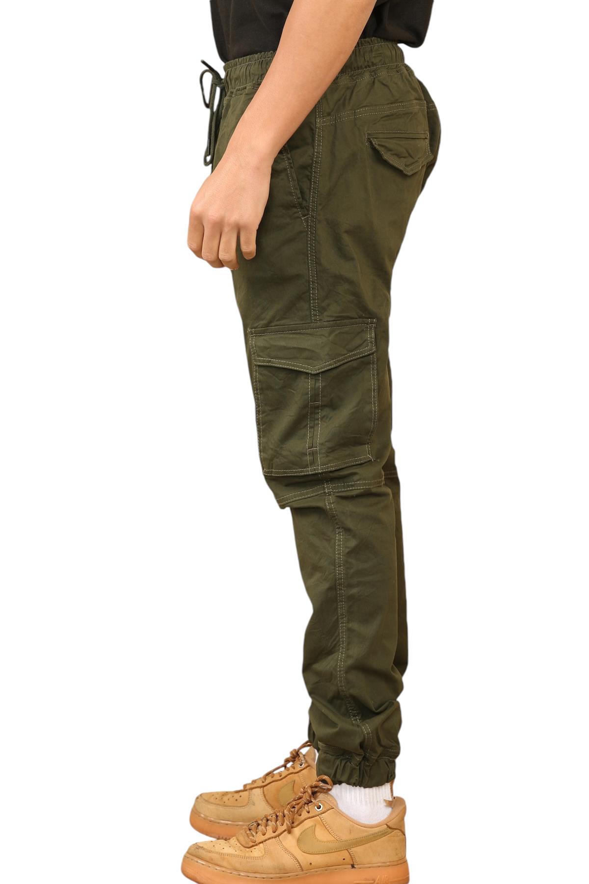 Mens Cargo Joggers Combat Trousers Elastic Waist Cuffed Utility Pants Gym - Picture 13 of 27