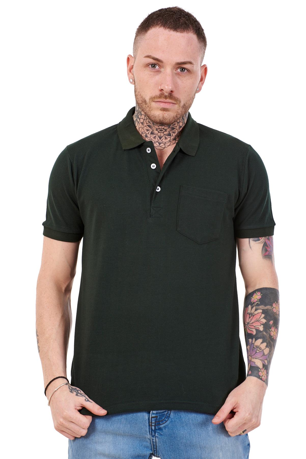 Mens Cotton T-Shirts Regular fit Plain Polo Pocket Casual Formal Shirt Top M-XXL - Picture 14 of 26