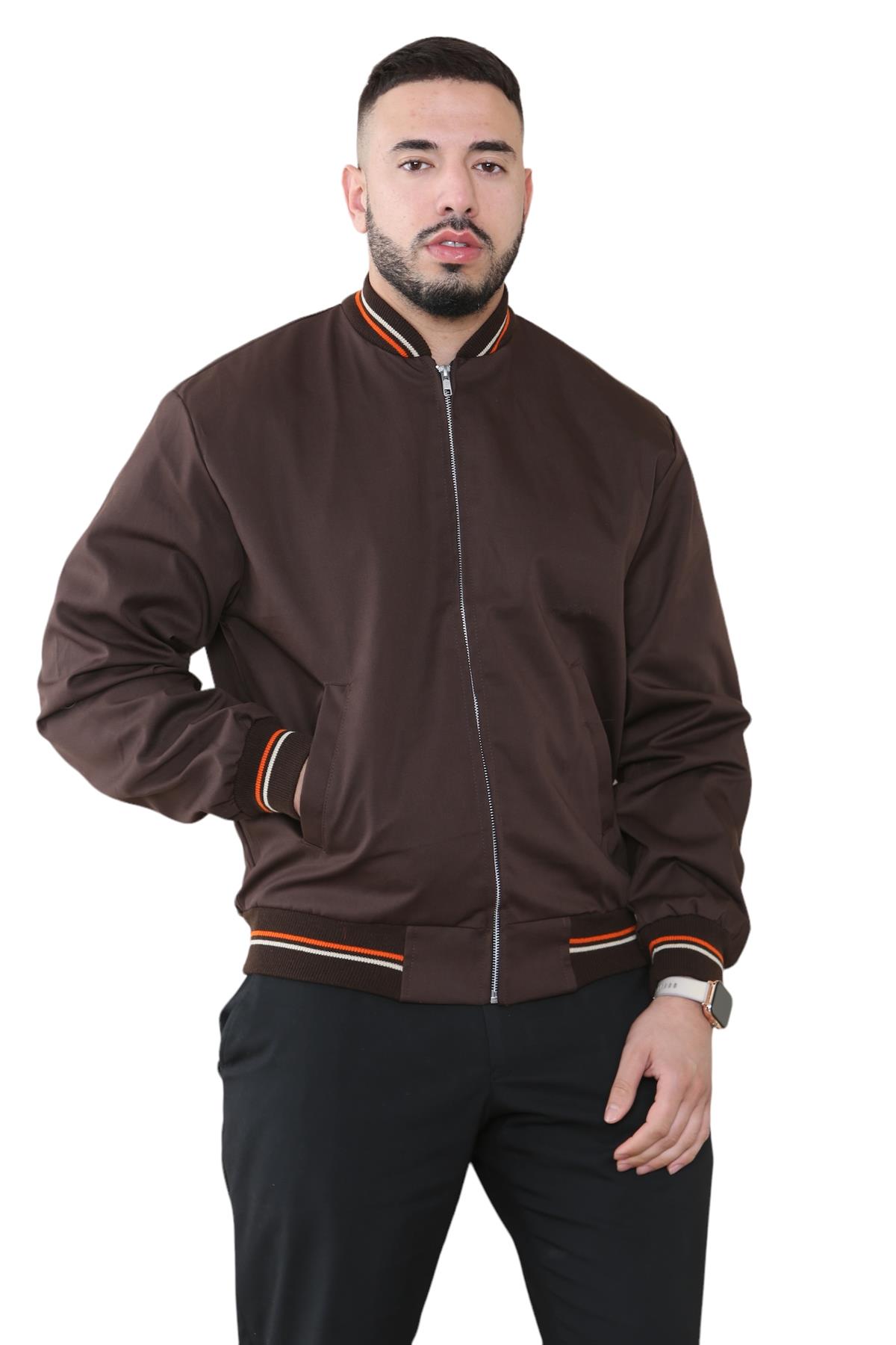 Mens Monkey Bomber Jacket Summer Classic Polycotton Long Sleeve Zipper Pockets - Picture 13 of 39
