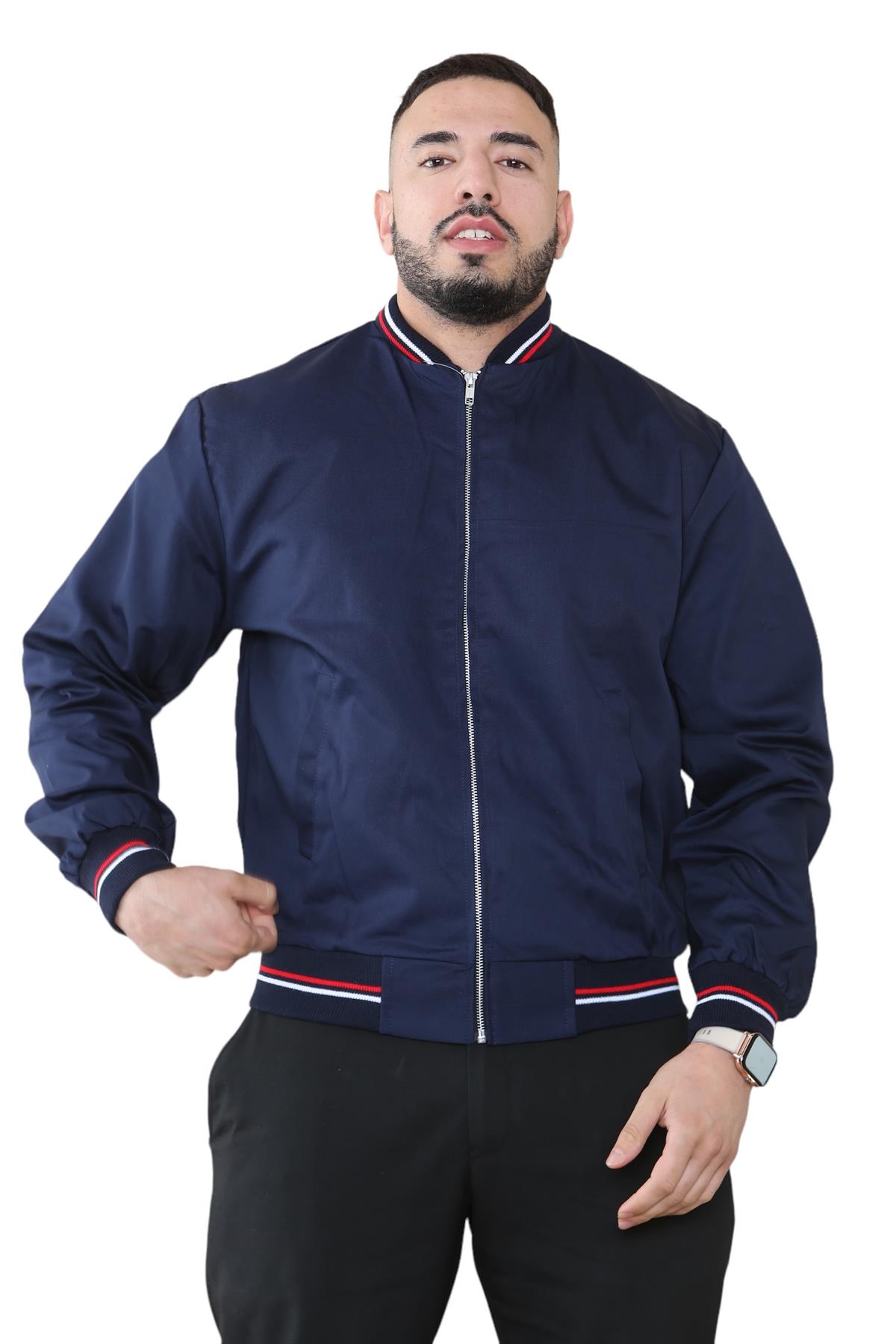 Mens Monkey Bomber Jacket Summer Classic Polycotton Long Sleeve Zipper Pockets - Picture 19 of 39